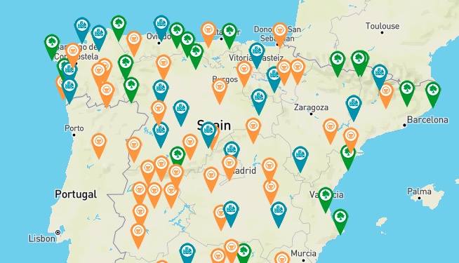 Parador Hoteller I Spanien - Kort